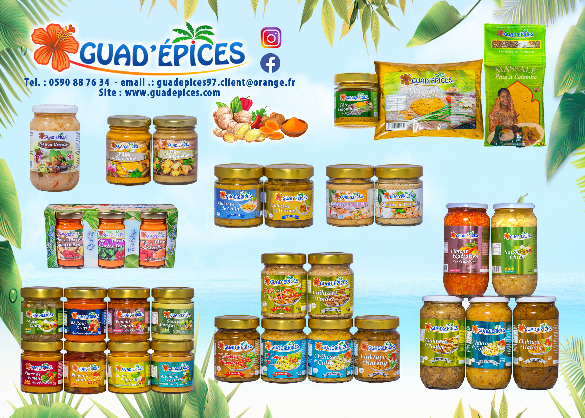 Epices Artisanales Unique de Guadeloupe, Saveurs Exotiques pour Cuisine  Authentique, Épices du monde - Guadeloupe