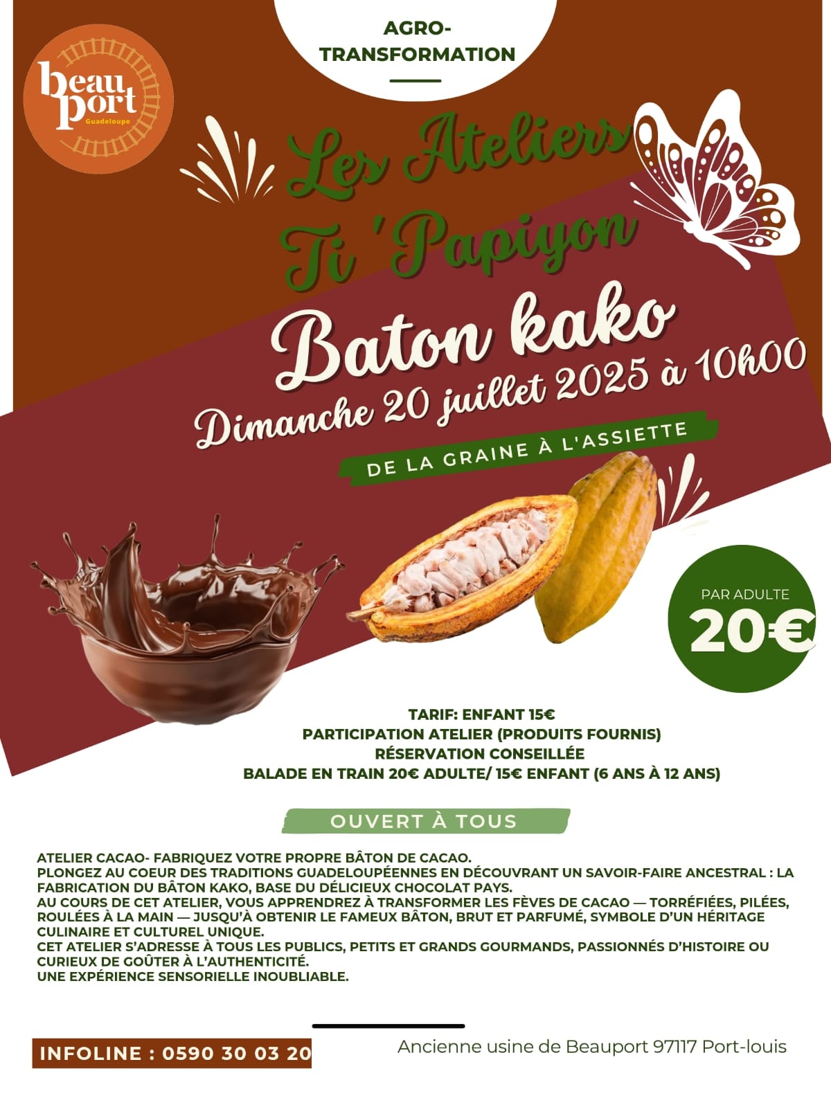 Les Ateliers Ti Papillon Baton de Kako Beauport