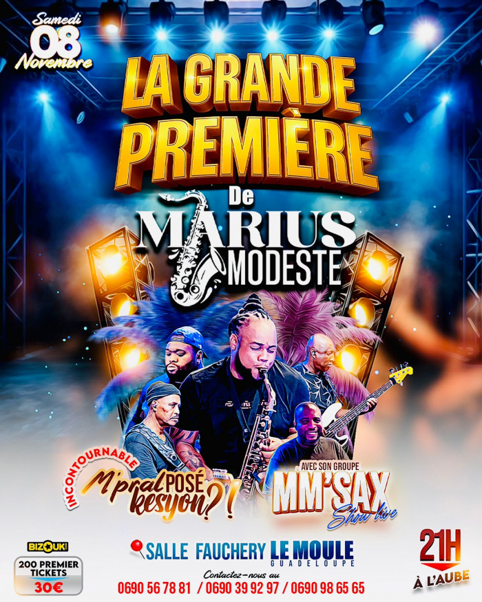La Grande Première de Marius Modeste & son groupe Mim’Sax Show Live